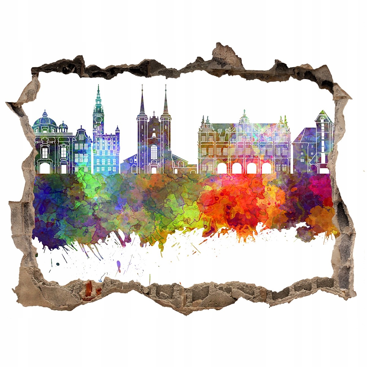 

Fototapeta dziura na ścianę Kolorowy Gdańsk 120x81