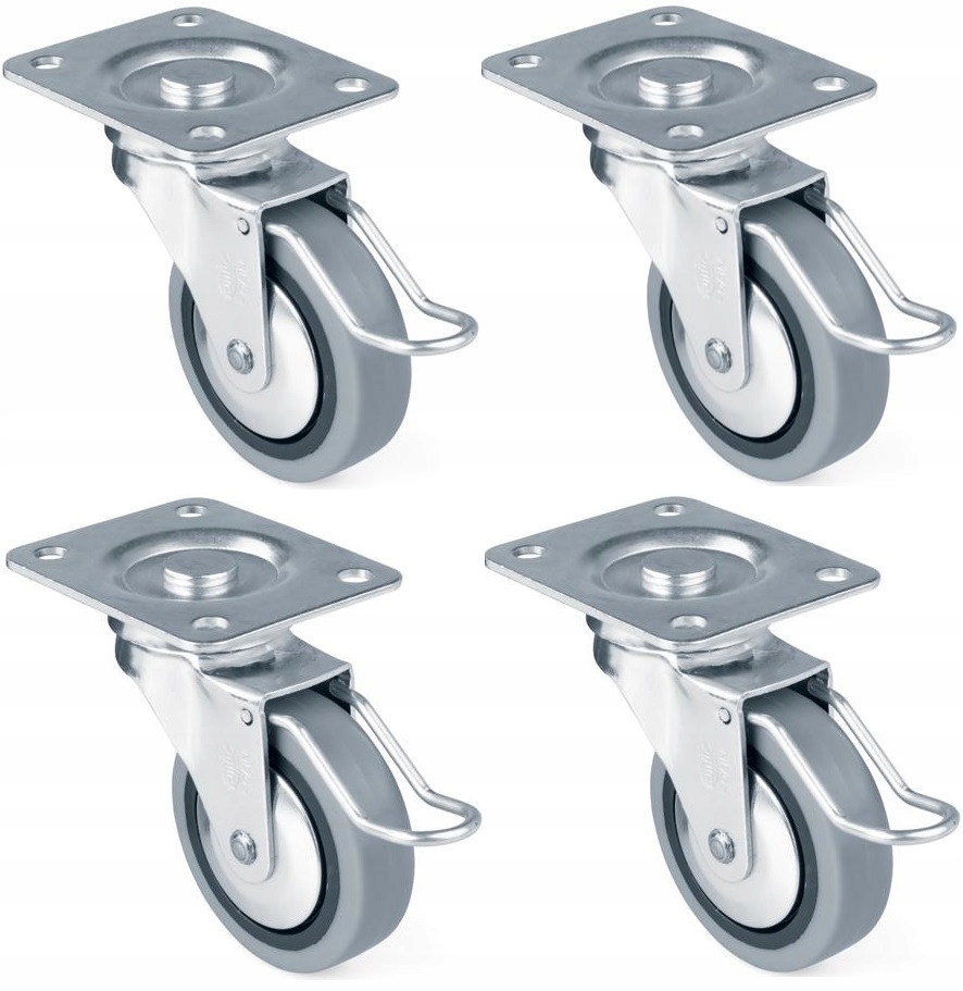Otočná Nábytková Kolečka S Gumovou Brzdou 60 MM 4 Ks