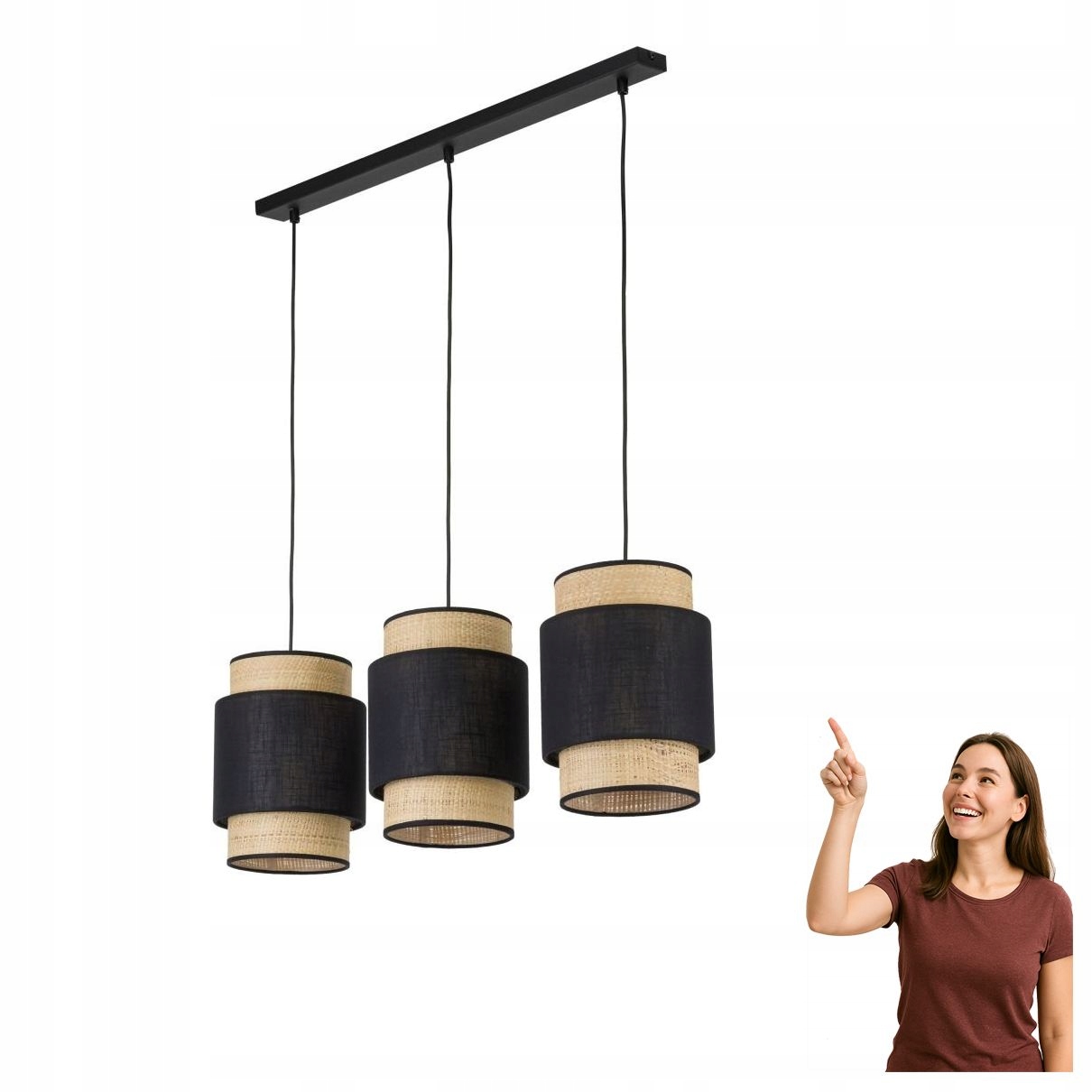 Závesná lampa Boho New čierna 5658 Tk Lighting