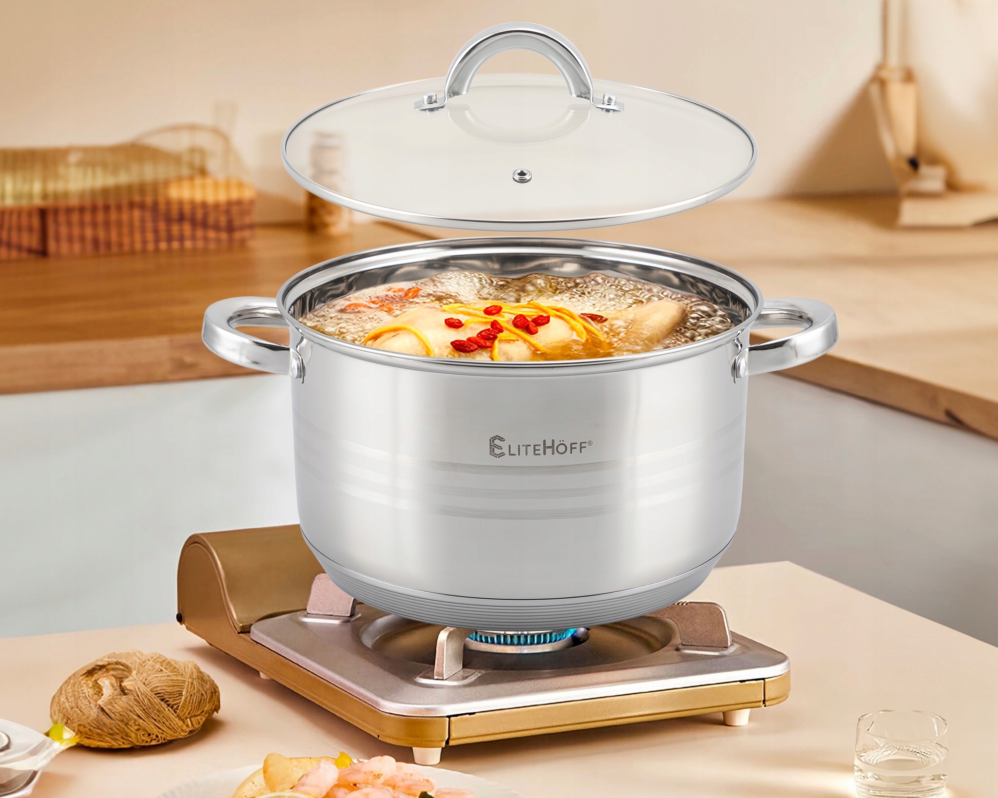 ZESTAW GARNKÓW STALOWYCH INDUKCJA KOMPLET 12 EL. Kod producenta E-4022