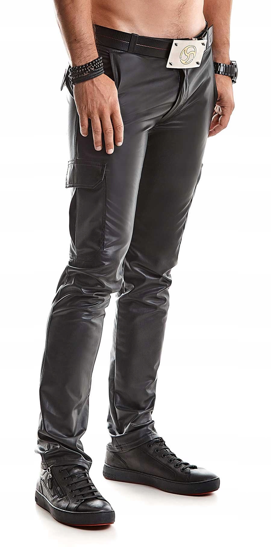 Černé Pánské Kalhoty Wetlook Regnes Matteo XL