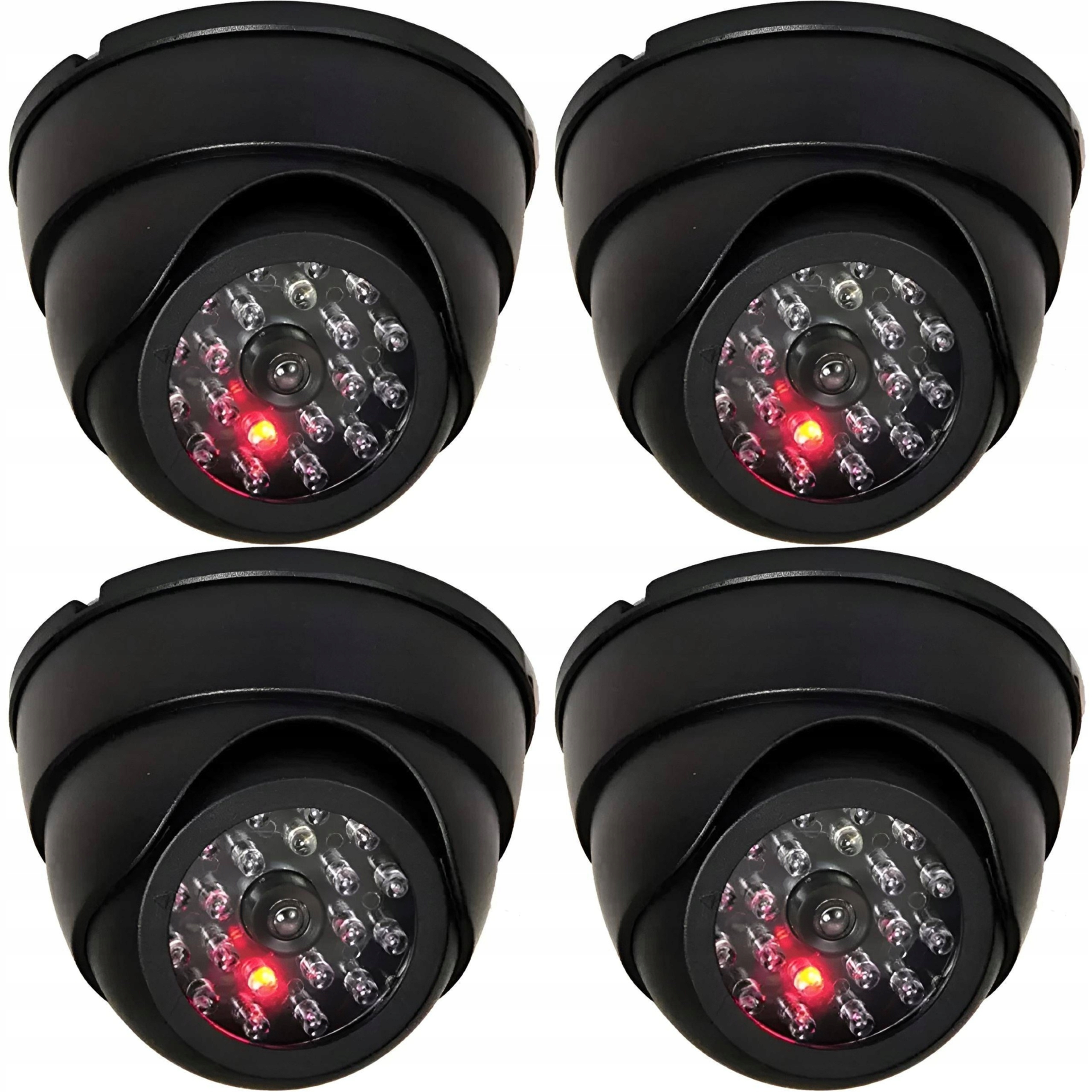 4x ATRAPA KAMERY PRZEMYSŁOWEJ KAMERA KOPUŁKA MIGAJĄCA DIODA LED