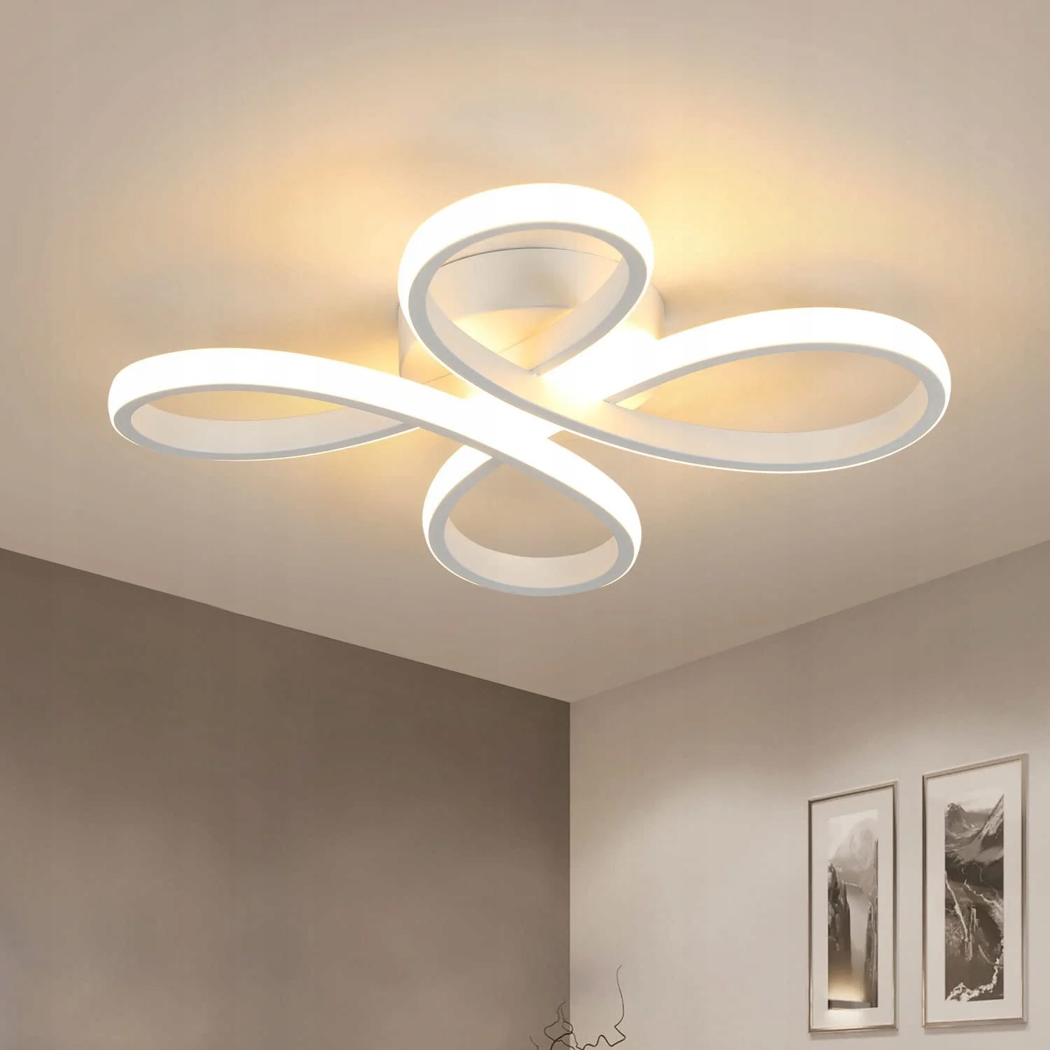 Lampa Wisząca Sufitowa Nowoczesna Led Plafon Żyrandol Sypialnia 30W 3500K