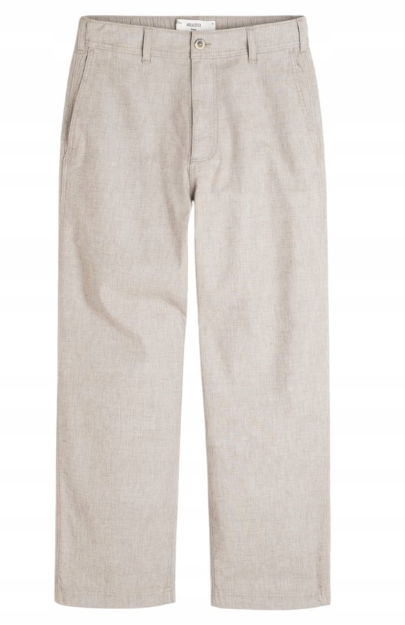 Hollister Baggy Pánské Lněné Kalhoty Prodyšné Světlé vel. L