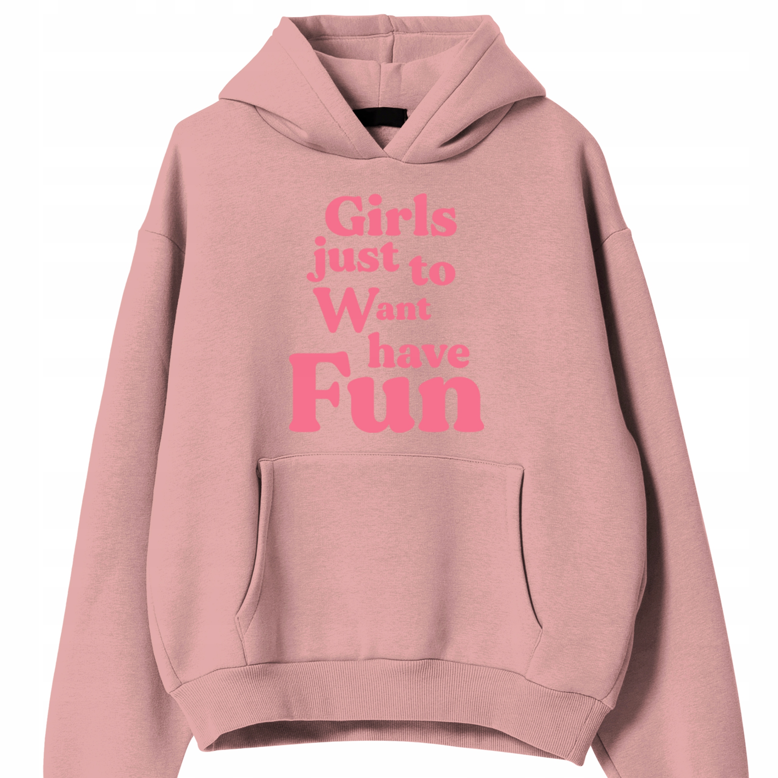 Mikina Růžová S Kapucí jako Dárek na jaro Girls Just Want Have Fun M