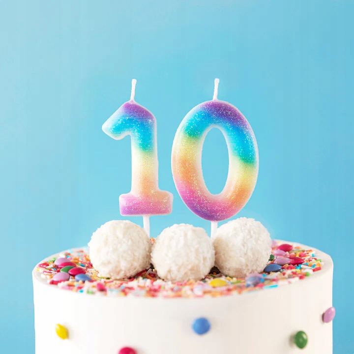 ŚWIECZKA URODZINOWA CYFERKA 6 KOLOROWA METALICZNA NA IMPREZĘ URODZINOWĄ EAN (GTIN) 5906138097361