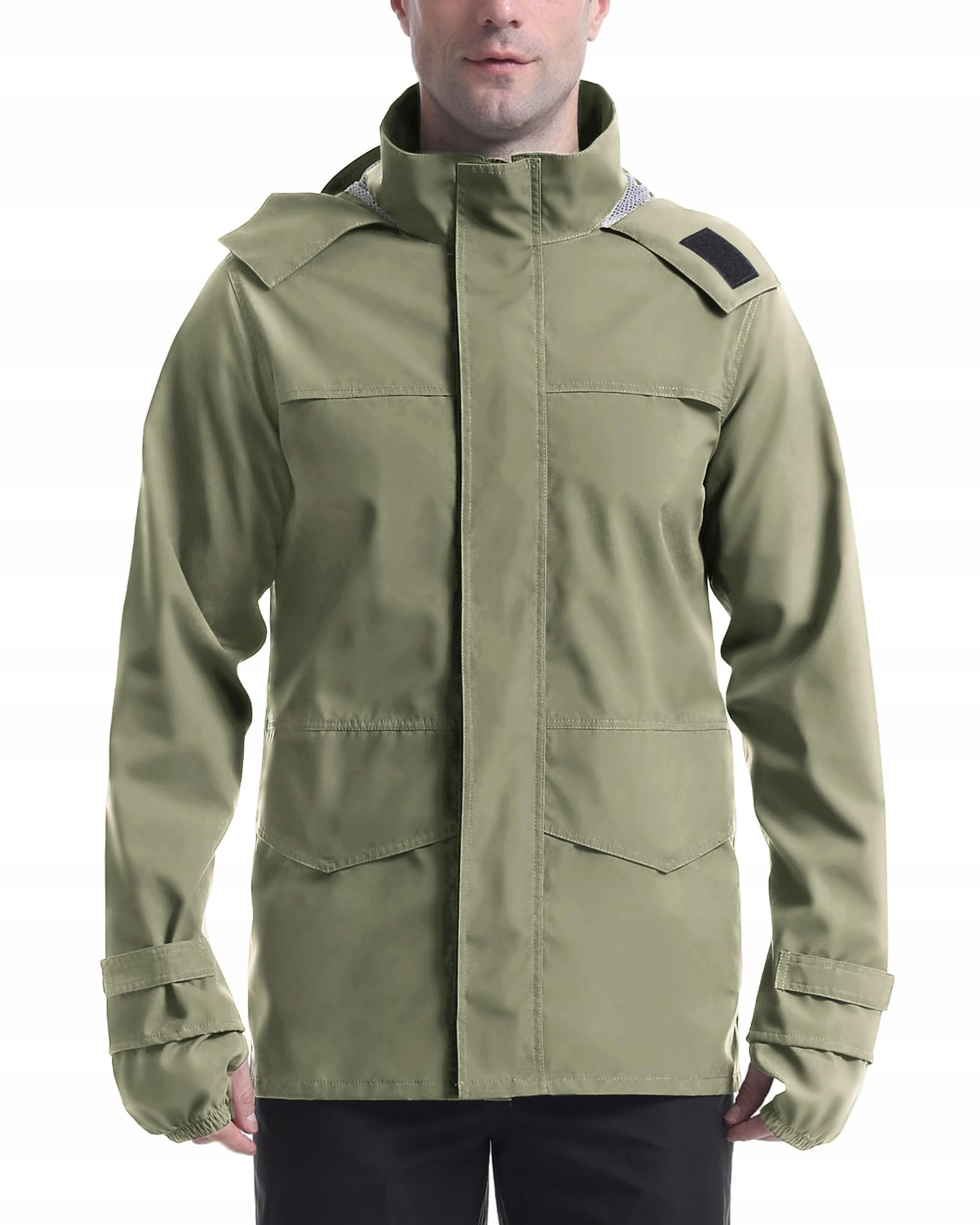 Pánská nepromokavá bunda S Kapucí Khaki XXL