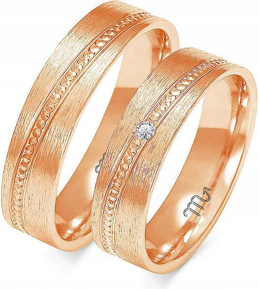 Růžové zlato snubní prsten 585 14K Velikost 14 Dámské svatební snubní prsten 14K