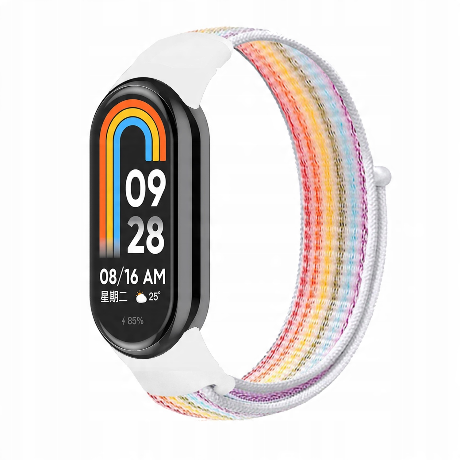 

Pasek Nylonowy Do Xiaomi MI Band 8|TĘCZOWE Prążki
