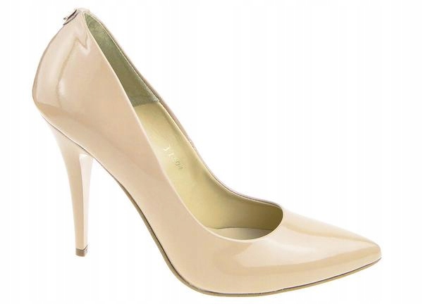 Pudrově béžové fluidové lakované dámské lodičky Sala 39 nude lodičky