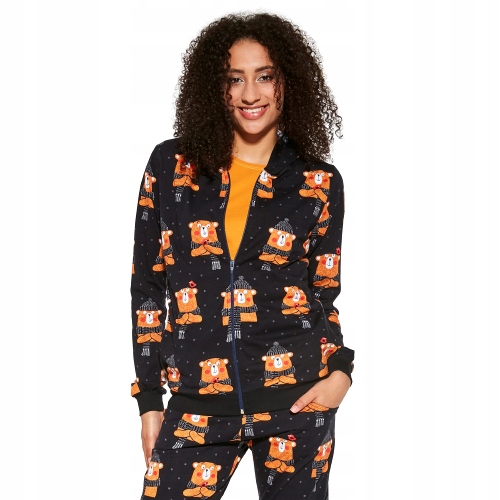 Piżama damska 3-cz. Cornette 465/292 Bear 2 r. XL (42) misie czarna