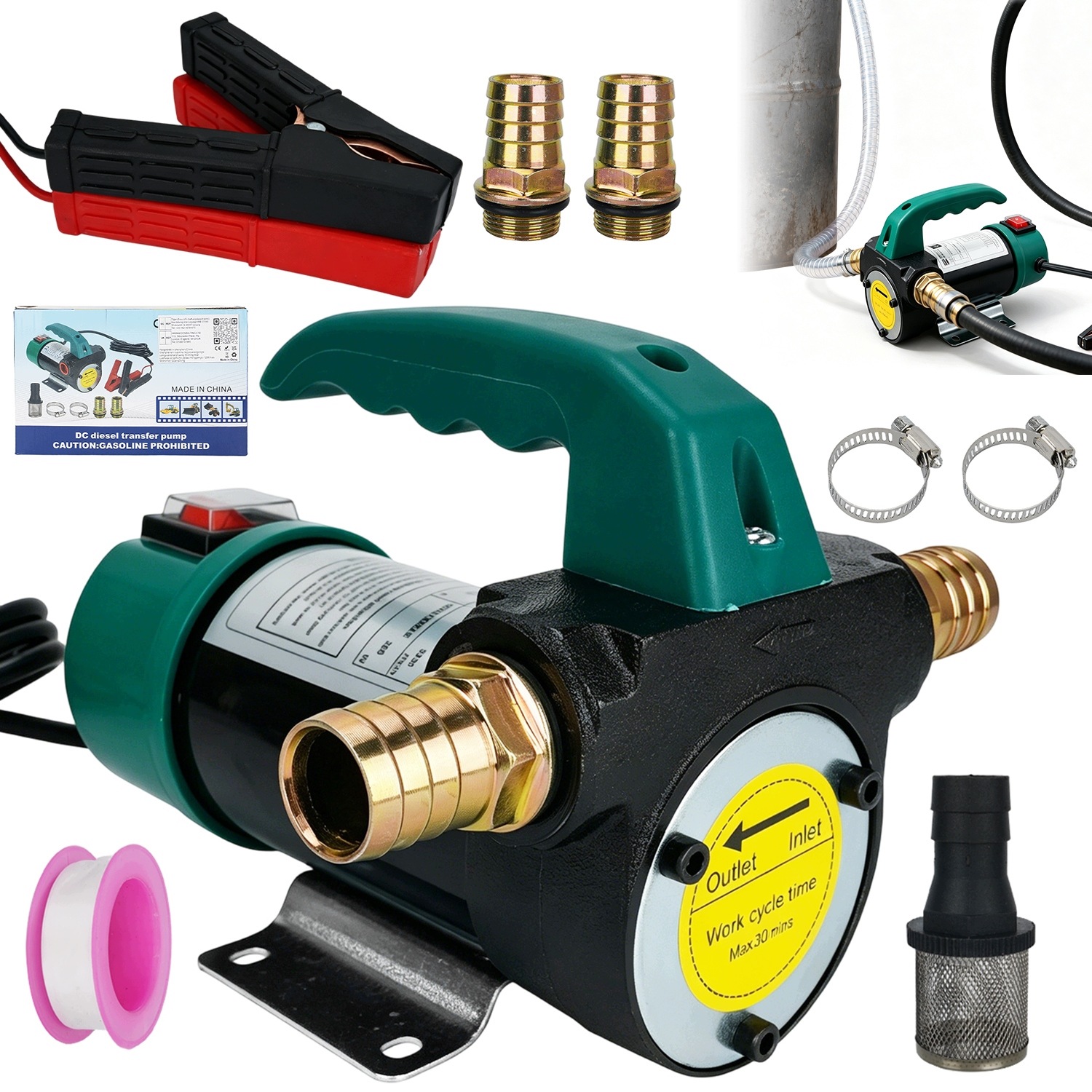 Palivové Čerpadlo 12V 260W Přenosné Pro Naftový Benzín 45 L/min
