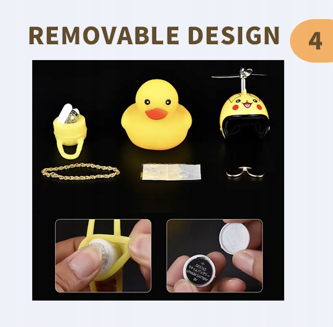 Lampka rowerowa, dzwonek w kaczuszka Pikachu Liczba trybów świecenia 2