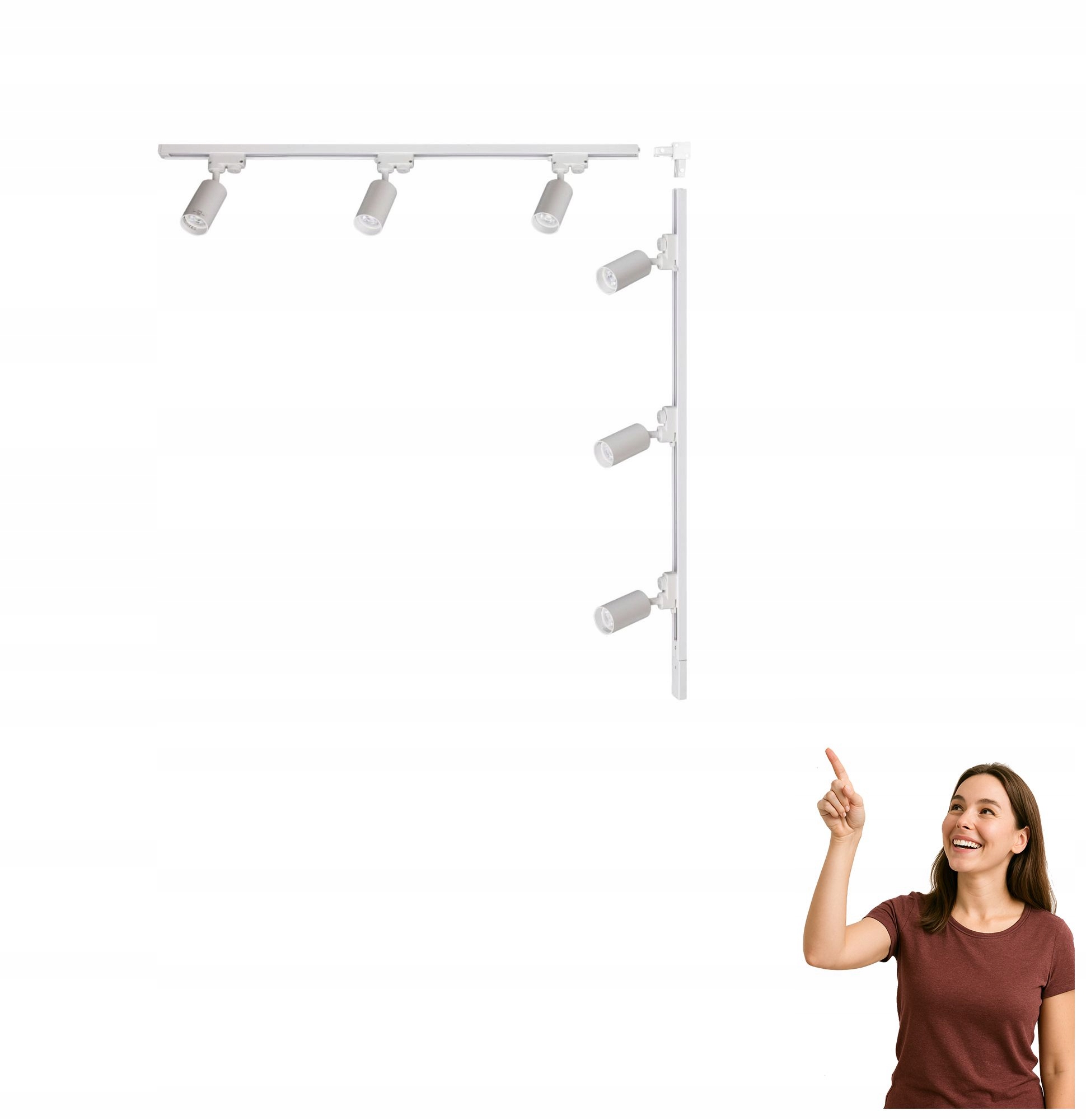 Koľajnicový set biely L 1x1 m s 1-fázovými reflektormi 3565 Zuma Line