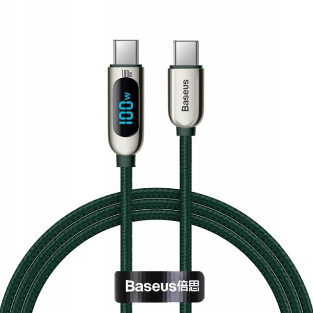 UNIWERSALNY KABEL PRZEWÓD BASEUS USB-C DO TYPE-C Z MIERNIKIEM MOCY PD 100W Stan opakowania oryginalne