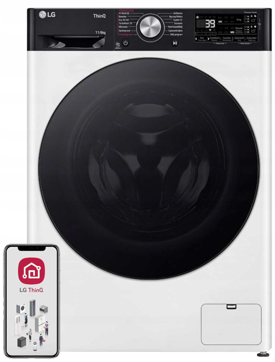 Pralko-suszarka wolnostojąca Lg F4D1675YW 11 Kg 6 Kg