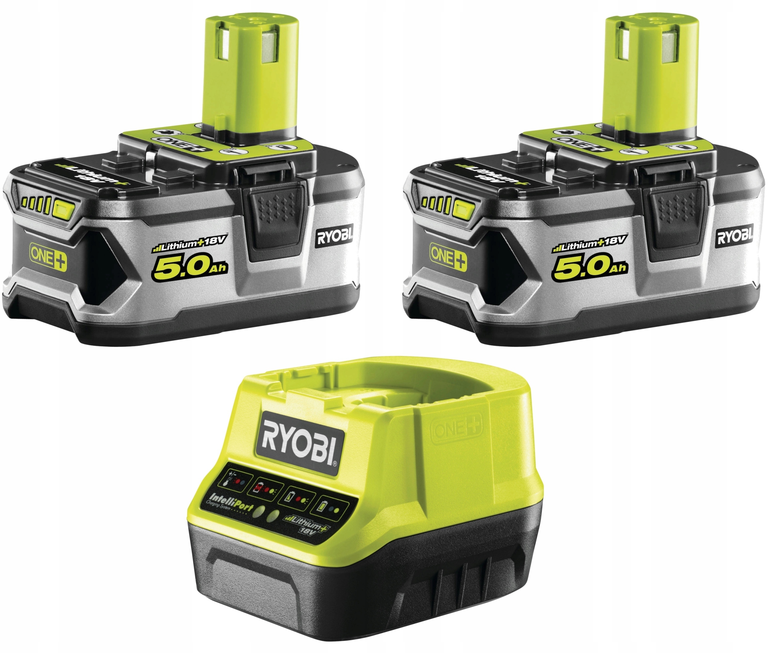 RYOBI ZESTAW AKUMULATOR 2 x 5,0 Ah + Ładowarka 18V