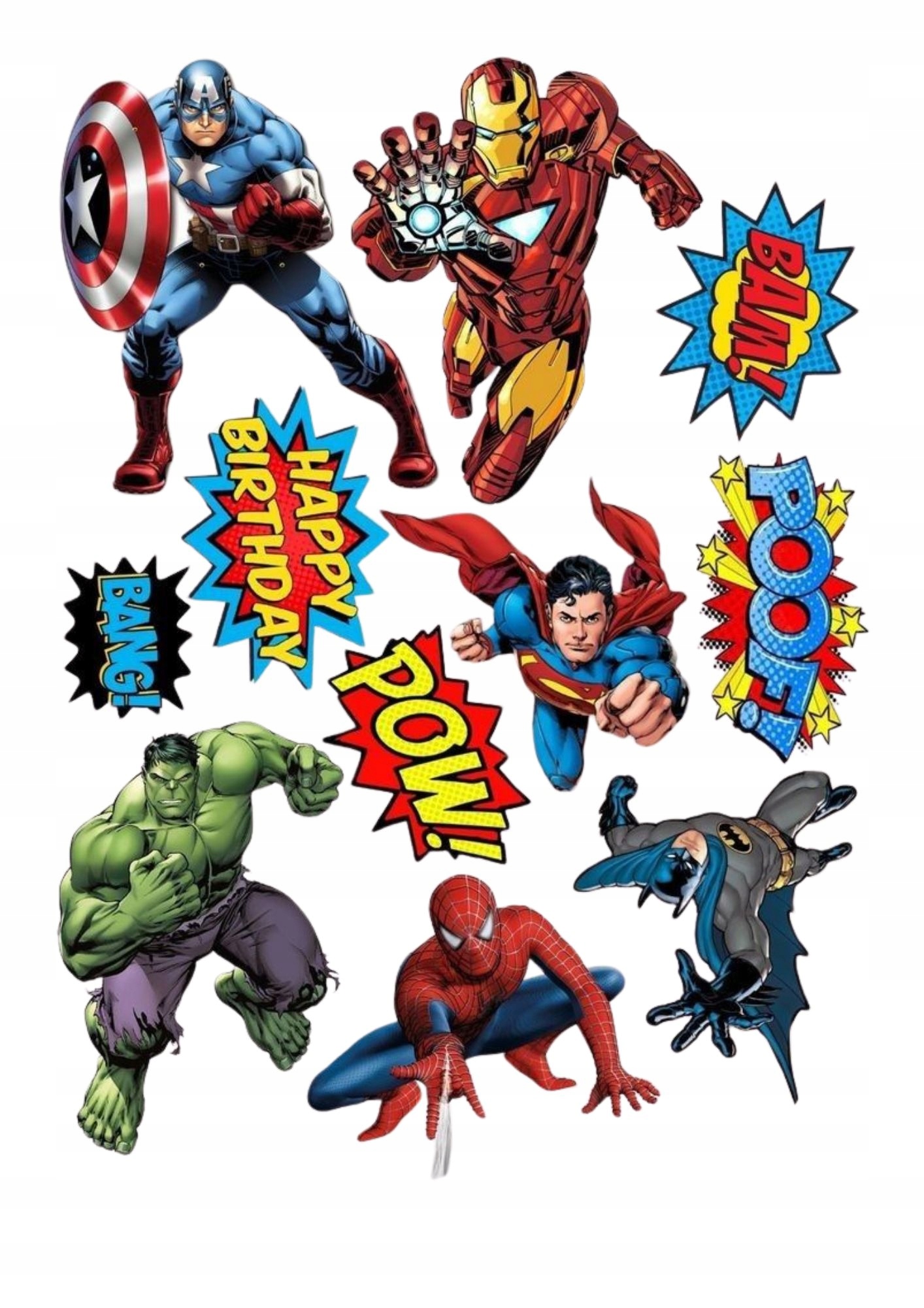 Wydruk na masie cukrowej bohaterowie