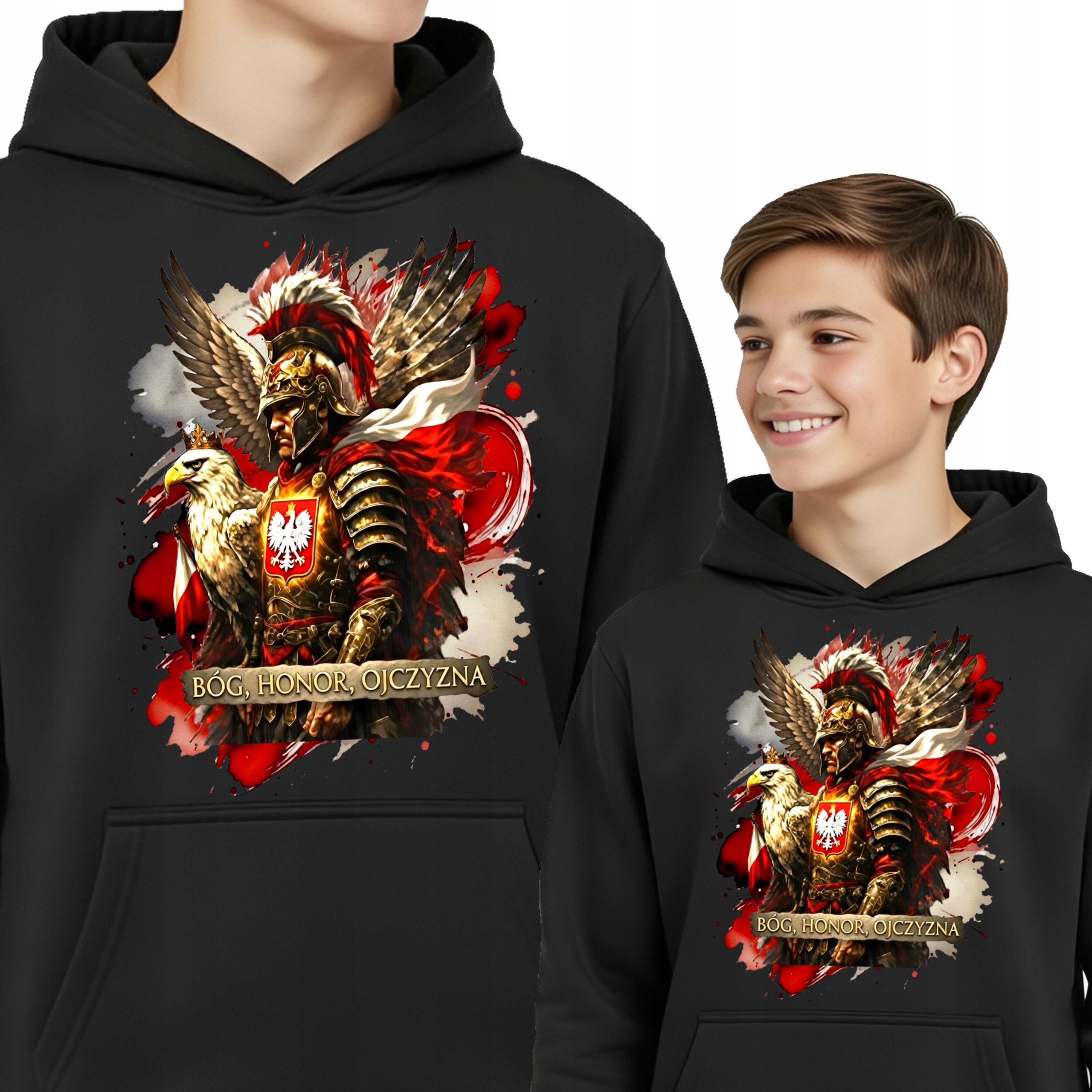 Bluza Patriotyczna Dziecięca Polska Godło Husaria Orzeł Bóg 152 F21