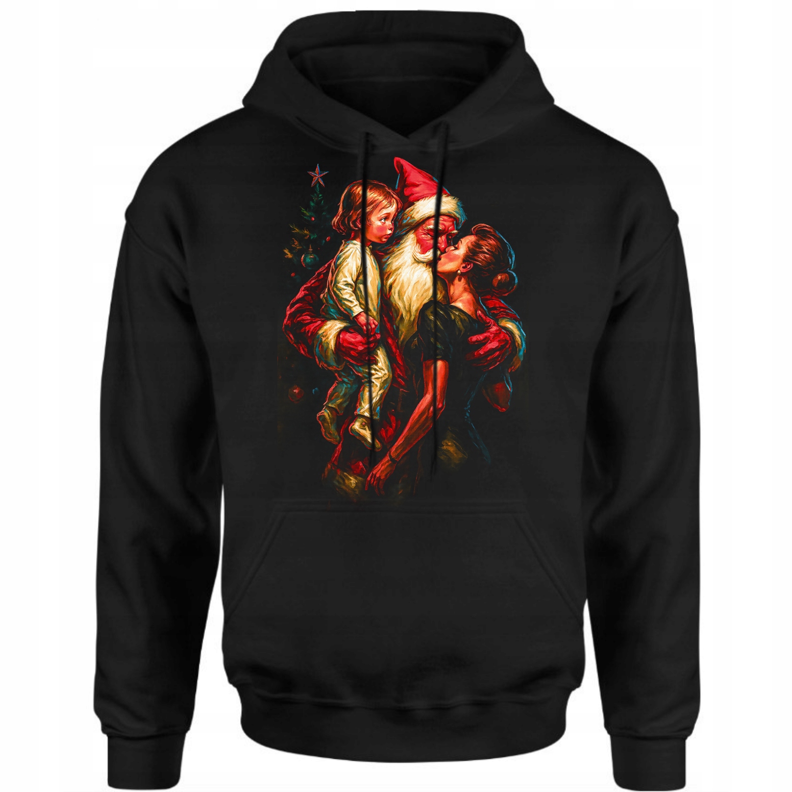 Mikina Vánoční pánská Mikuláš Polibek Vtipný 3D potisk Dárek Bavlna S