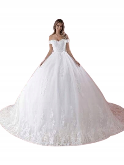 Shein Svatební Šaty Typu Bál, Krajka, Odhalená Ramena, Velikost 42 11HJ