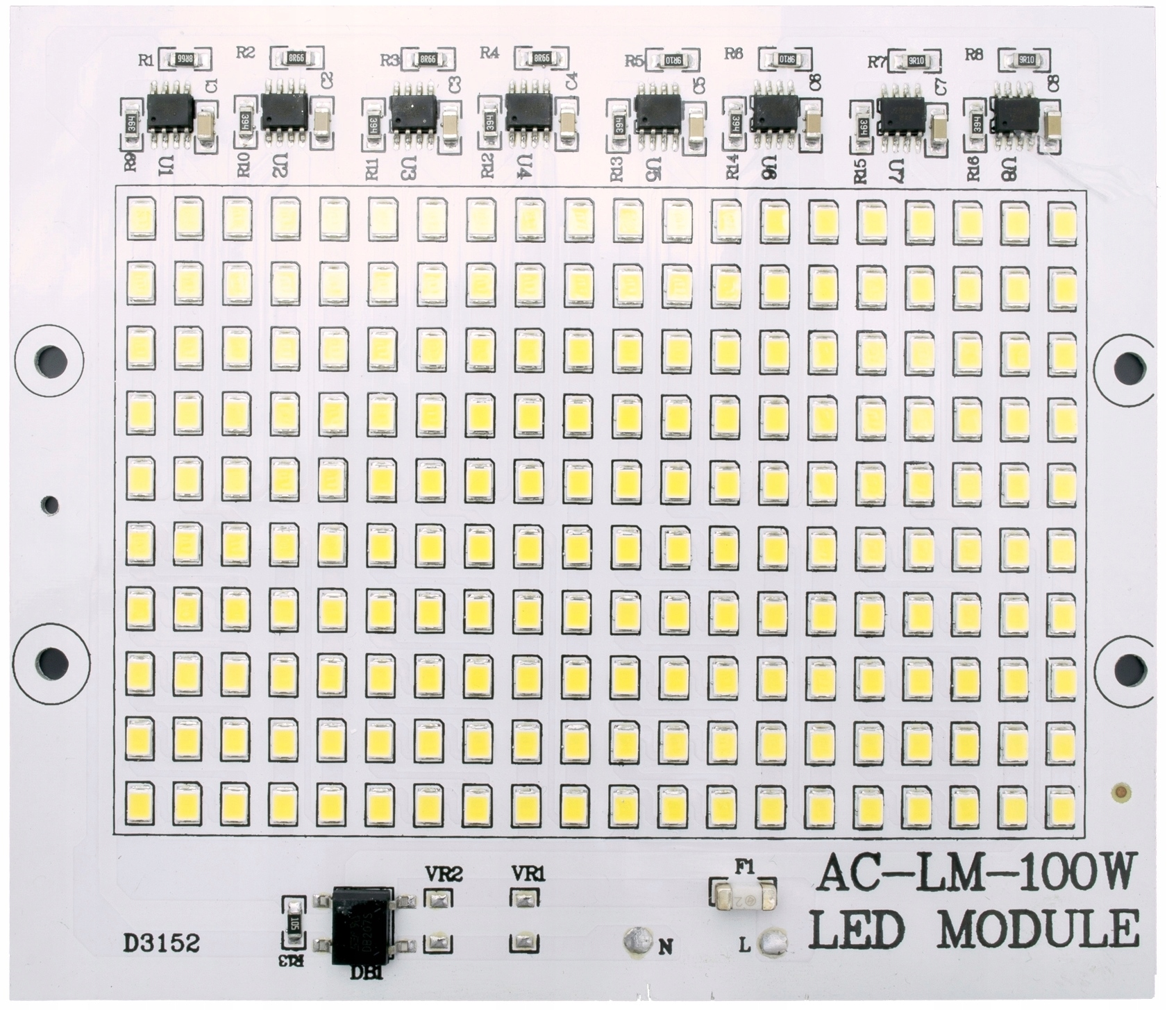

Moduł Led 100W 9500lm Biały 130x112 dioda pod 230V