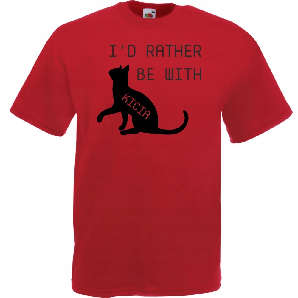 

Koszulka zabawna kot kociara kotek M ceglana czerw