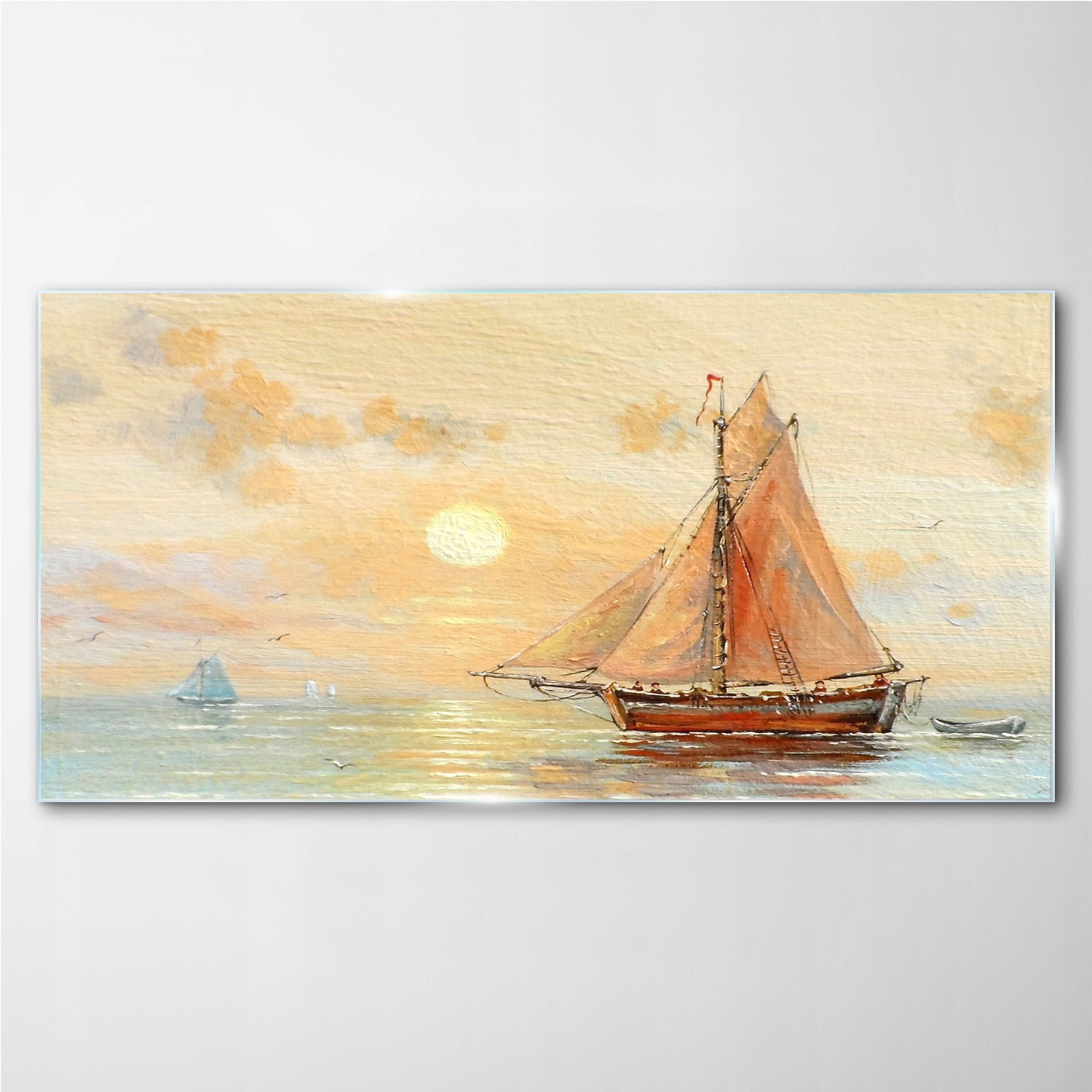 

Obraz szklany na ścianę Łódź morze niebo 140x70 cm