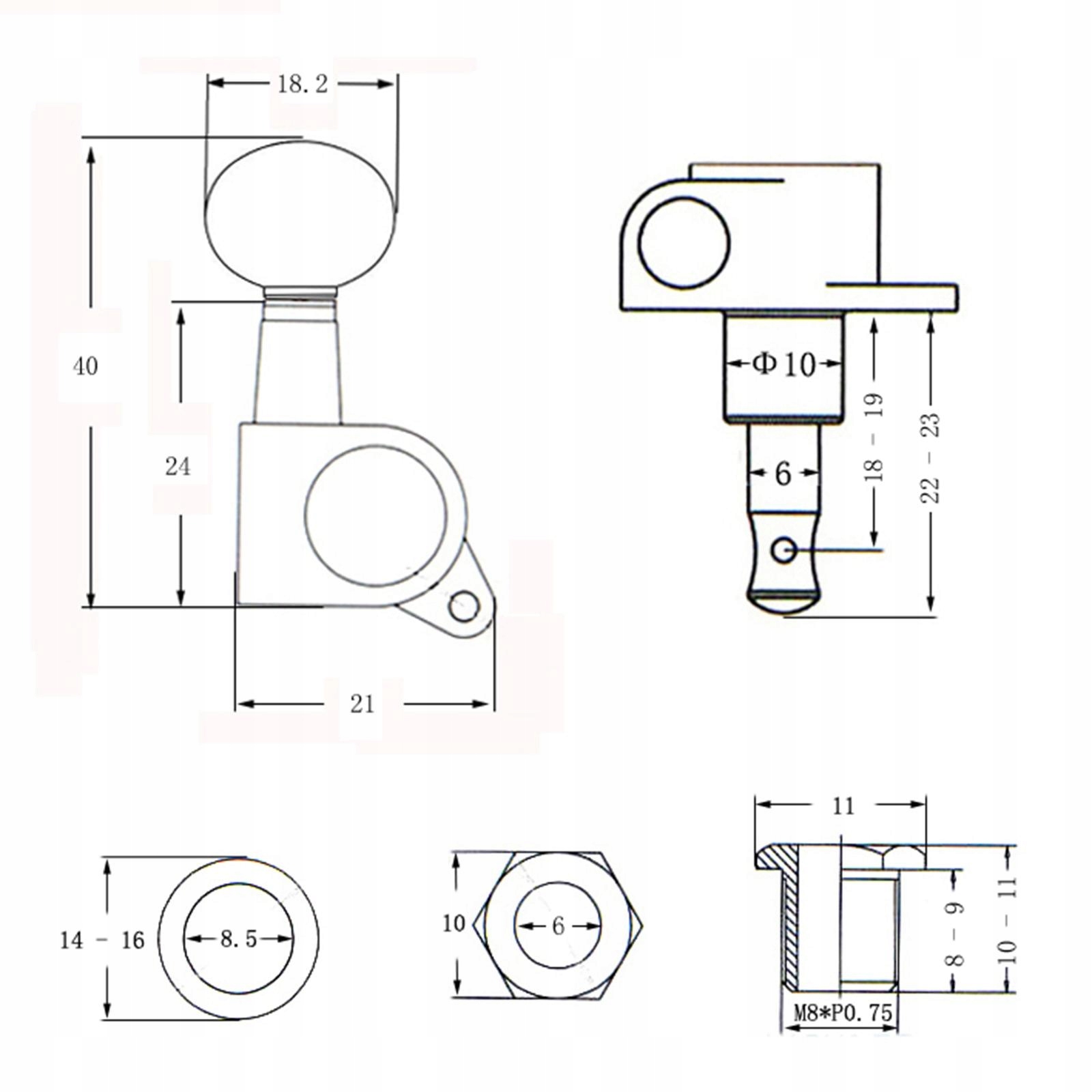 -Universal Ukulele Tuning Pegs Machine Heads Tuners for Ukulele Accessories Marka bez marki