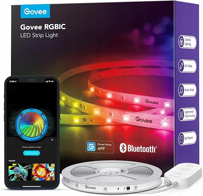 Led osvetlenie Govee H617C Led pásik Rgbic 10 m Bluetooth Aplikácia