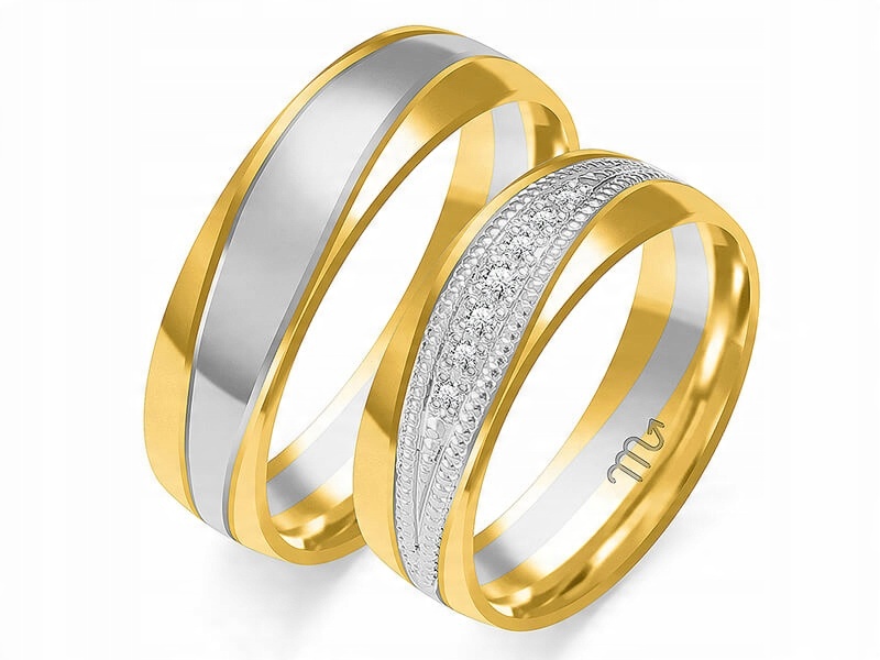

Złota obrączka z grawerem ślub 14K 585 r 14 15 16