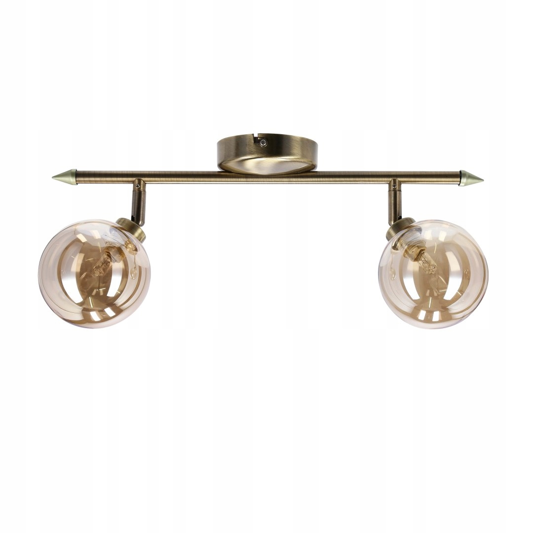 Candellux Rodia stropní svítidlo patinová lišta 2x40w g9 jantarové stínidlo 9