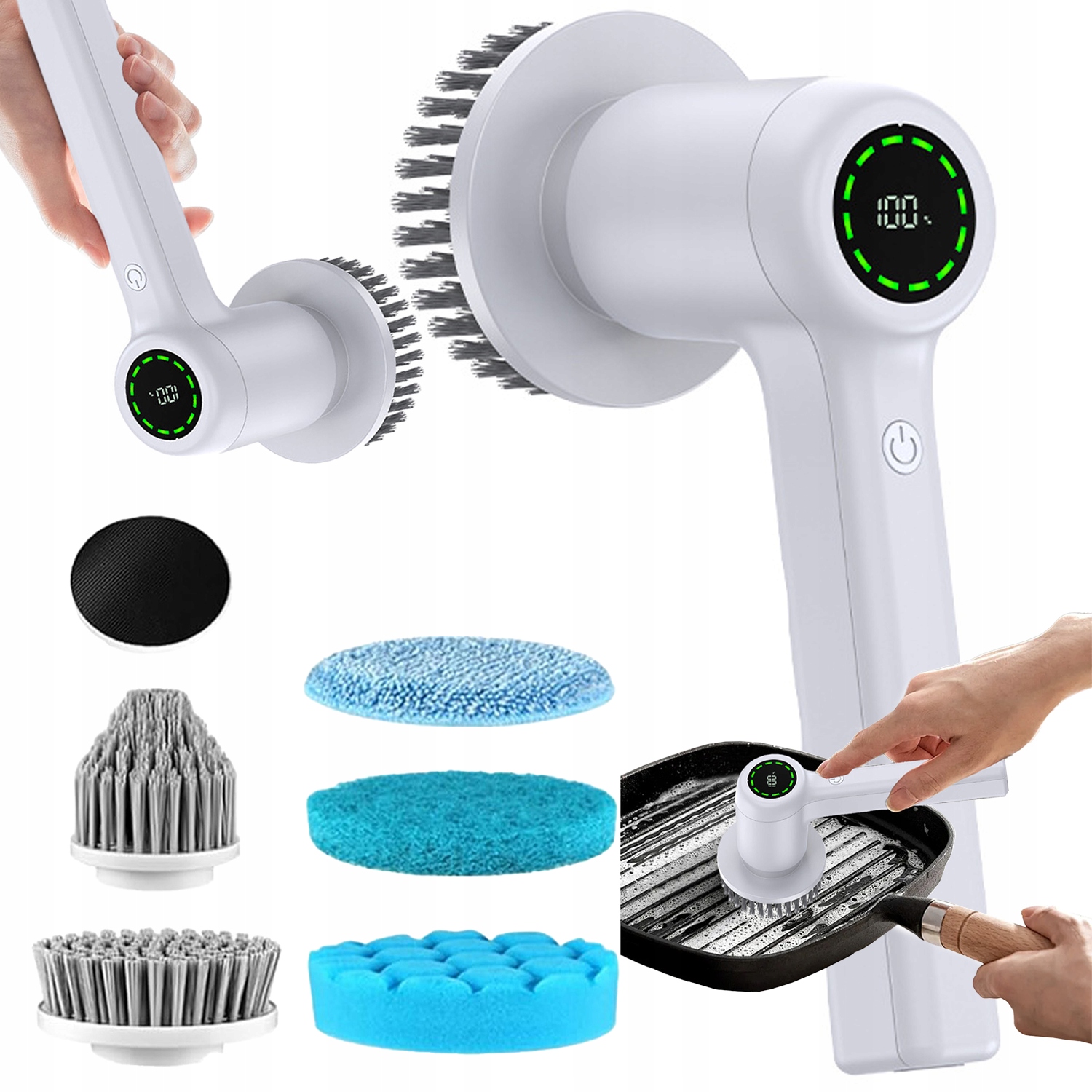 Levně Elektrický Čisticí Kartáč Rotační Kartáč 100W IPX7 Usb-c Pro Čištění