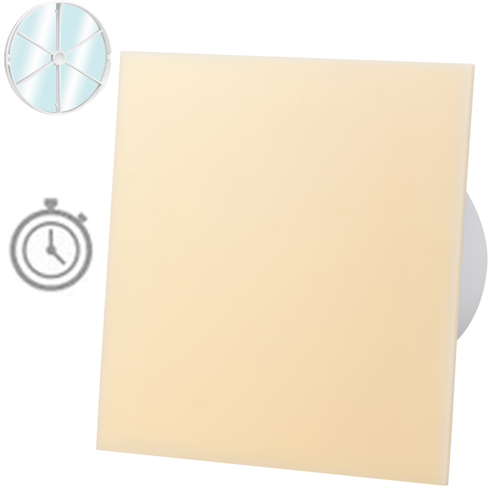 Ventilátor S Zpětným Ventilem Panel Béžový Časový Spínač Časovač Fi 100