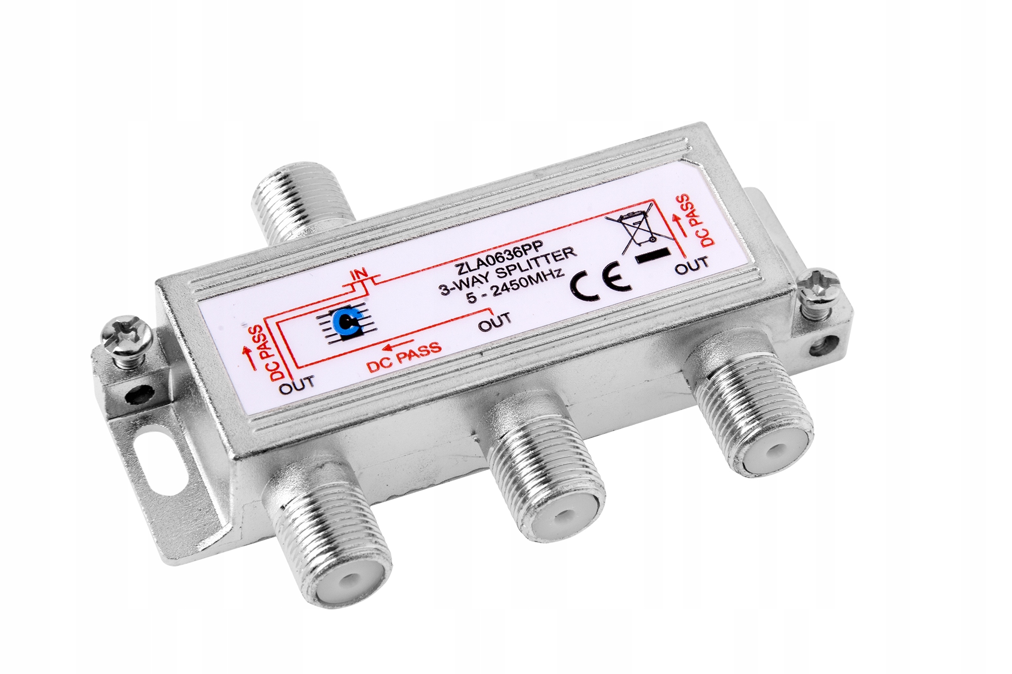 ZLA0636PP Splitter 3way 5-2450MHz power pass