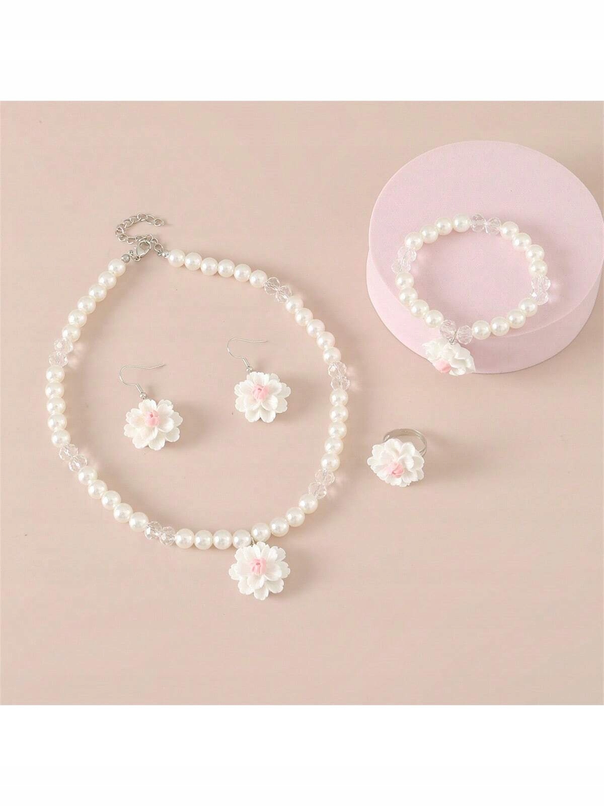 SHEIN ZESTAW BIŻUTERII PERŁY
