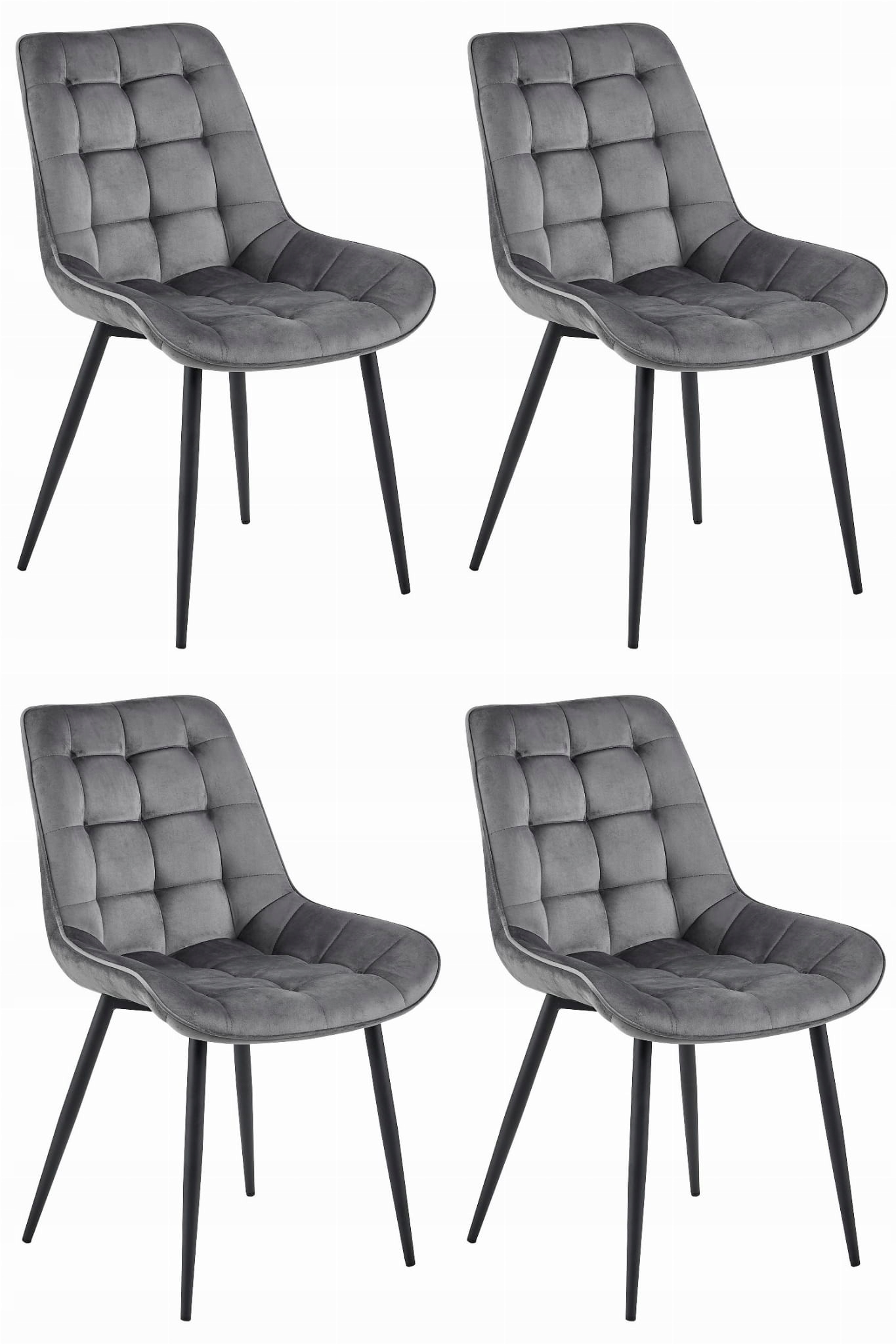 Křeslo Bera tmavě šedý samet nohy černé x 4