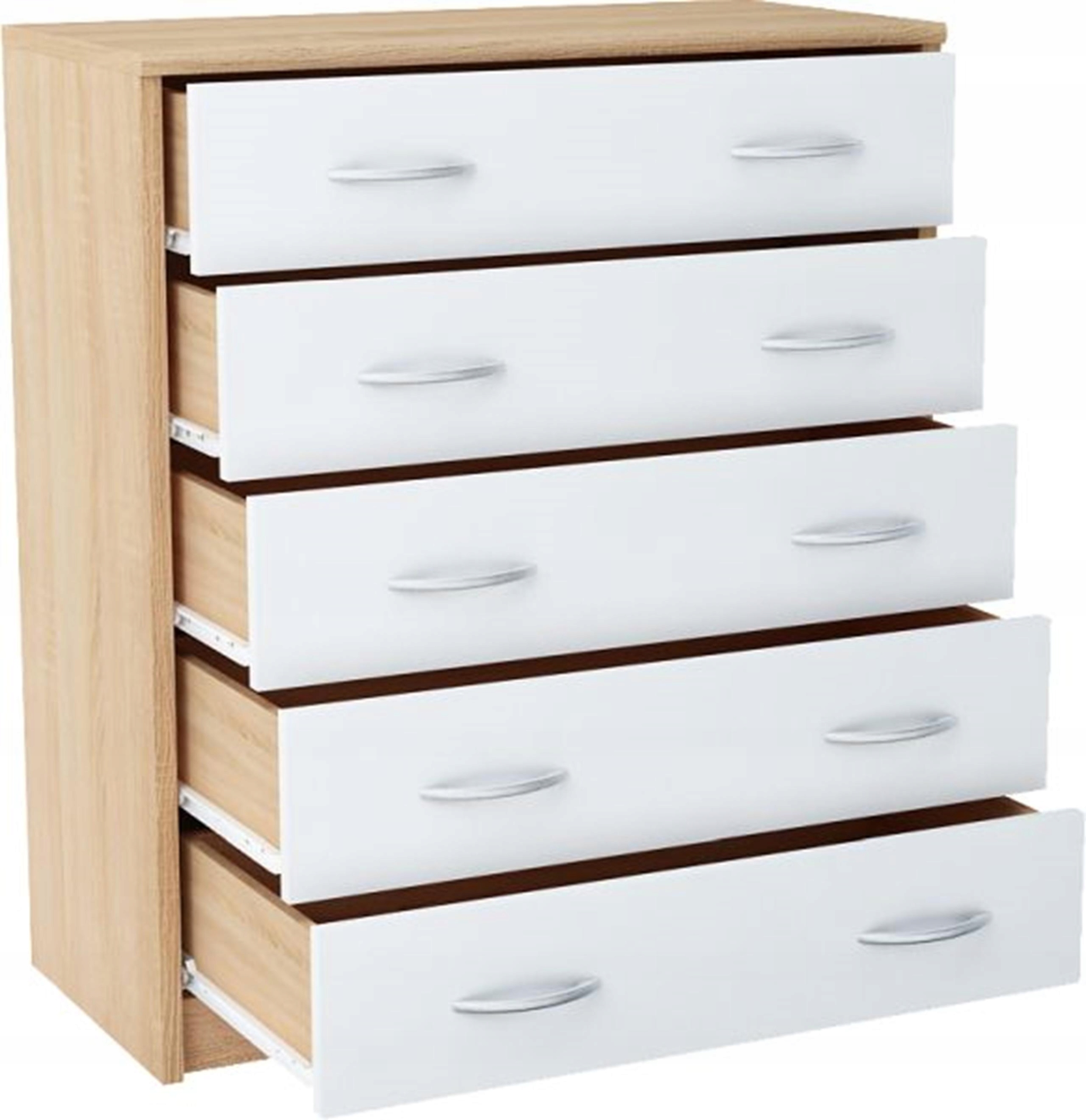 Komoda, skrinka 5S Biela-sonoma, šatňa, regál Rob