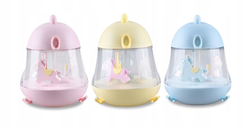 Lampka nocna z karuzelą i pozytywką żółta Marka Habarri