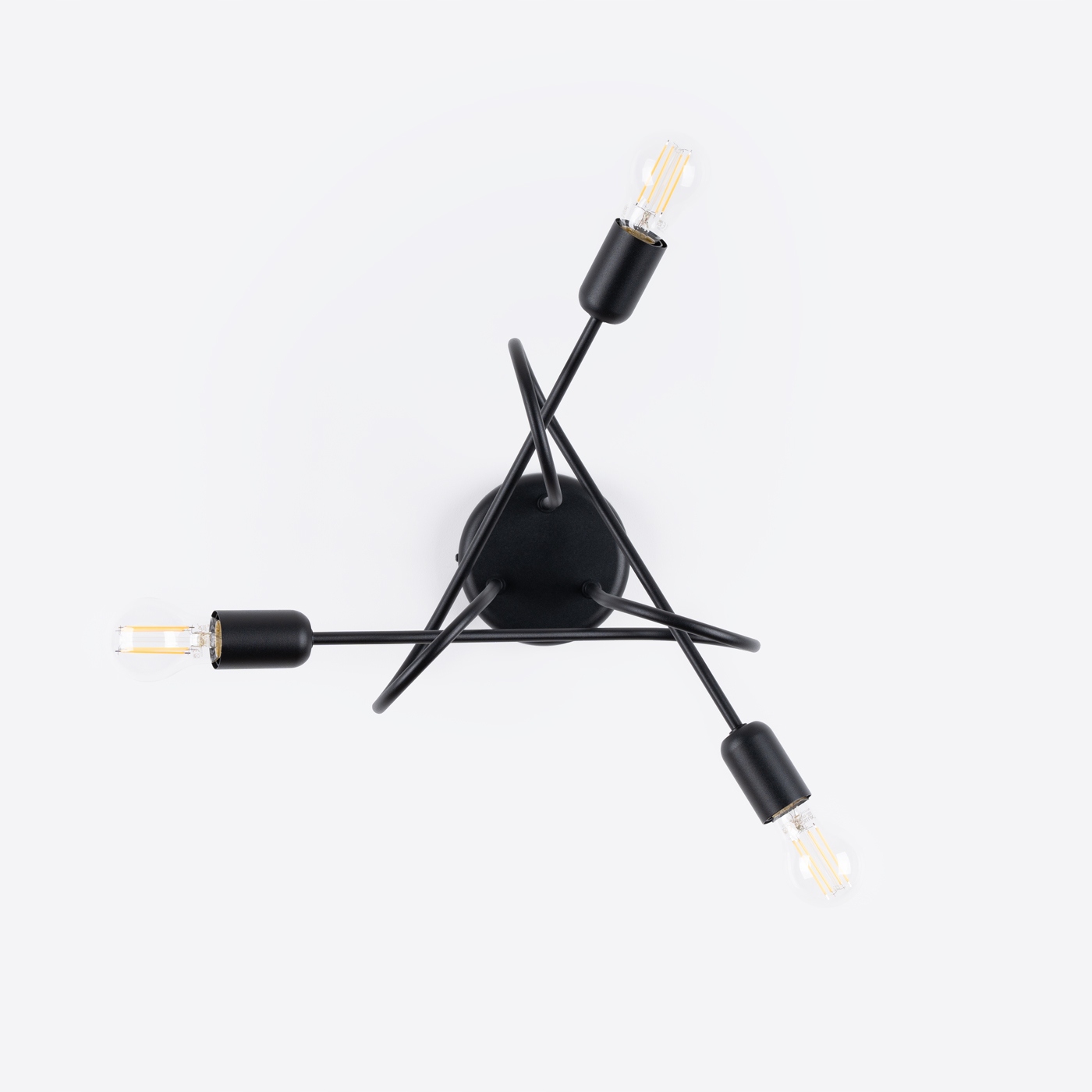 NOWOCZESNA LAMPA SUFITOWA PLAFON EDISON 3 CZARNY Marka Sollux Lighting