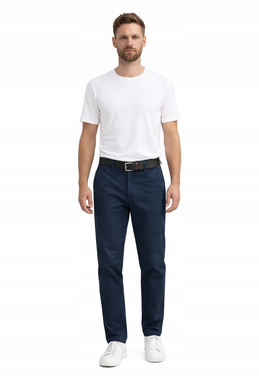 Lindbergh Modré Jednoduché Chinos Kalhoty S Dlouhým Páskem 34/34 I4B