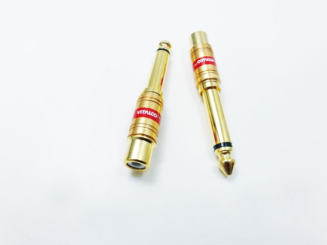 

adapter jack mono 6,3 gniazdo rca chinch złoty