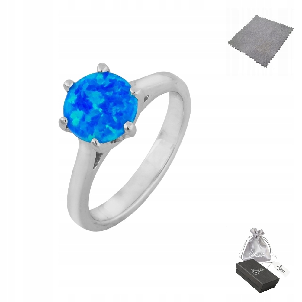 Prstýnek ryzost 925 Elegantní s modrým opálem vel.