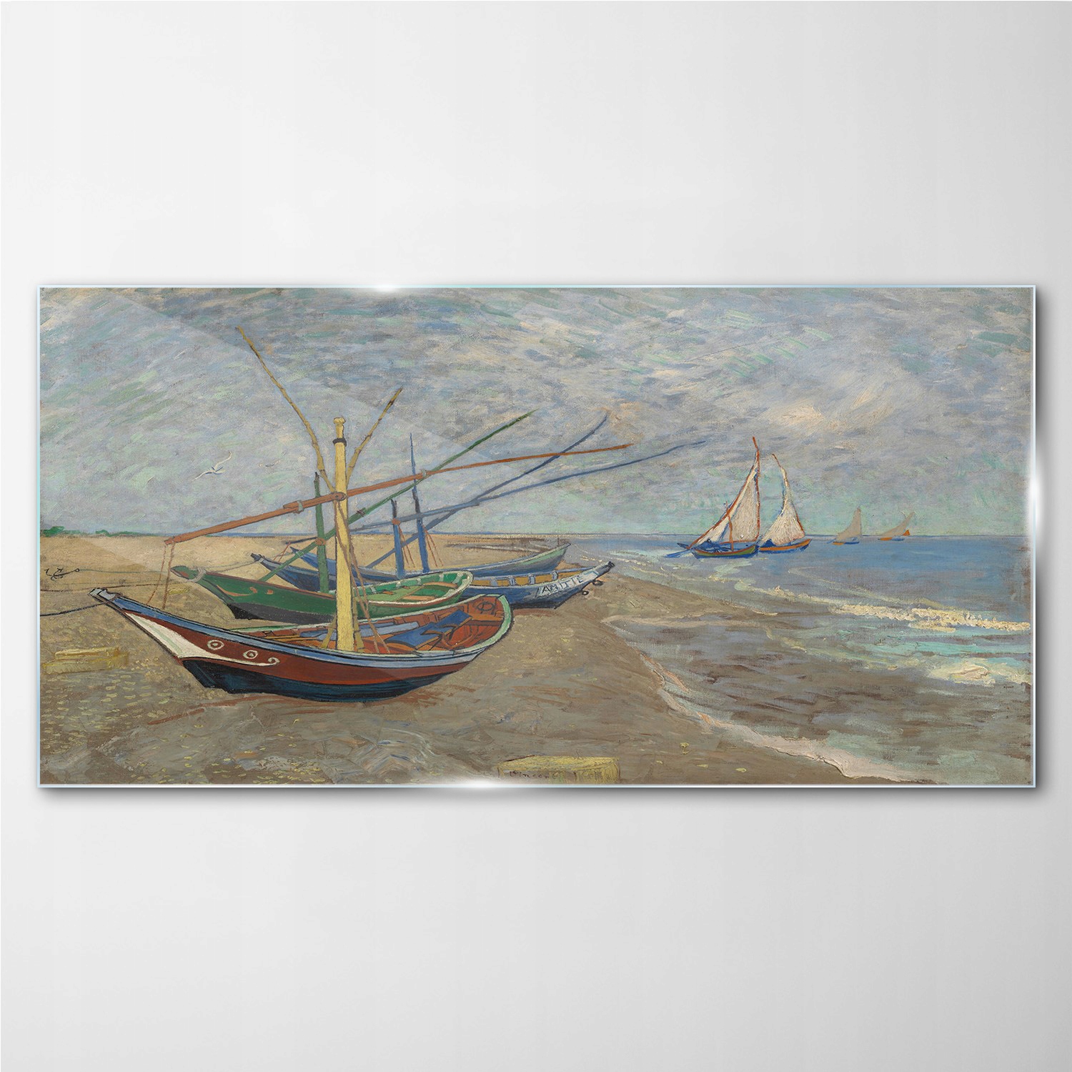 

Obraz szklany Łodzie na plaży Van Gogh 140x70 cm