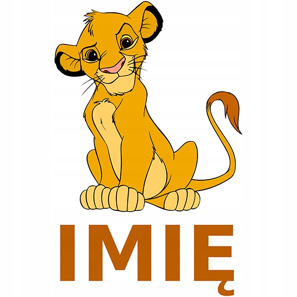NAKLEJKA NA ŚCIANĘ 120cm XL IMIĘ SIMBA KRÓL LEW