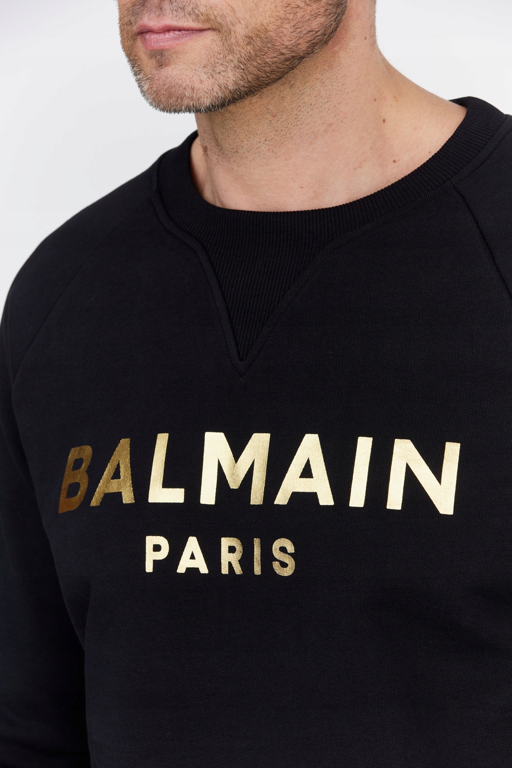 BALMAIN - Czarna bluza męska ze złotym logo 2XL 14420205117 - Allegro.pl