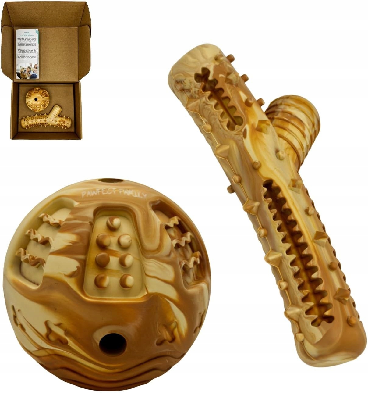 Levně Interaktivní hračky z přírodního kaučuku pro psy Pawfect Family