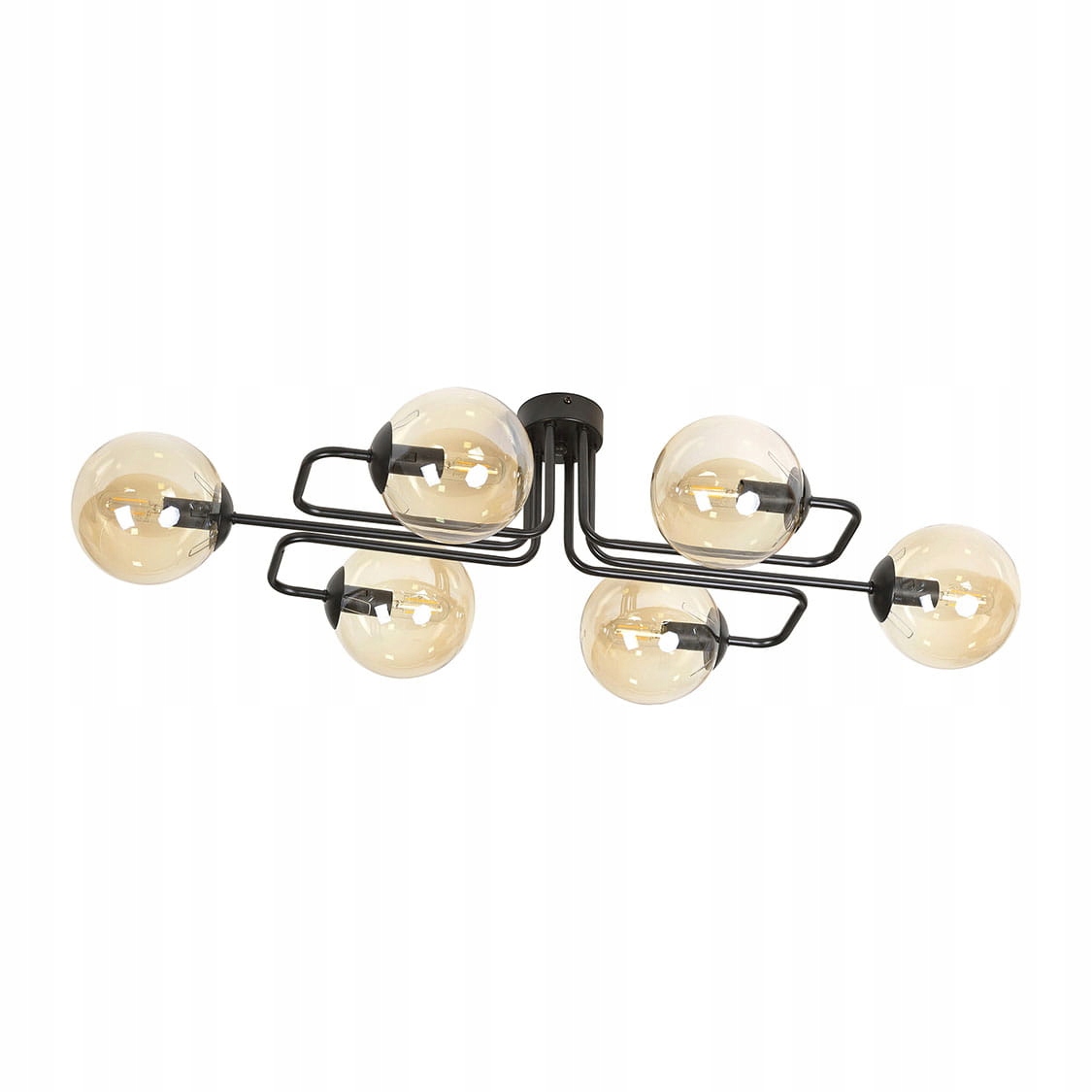 Luster Emibig Brendi 6xE14 10W čierny/medový IP20 stmievateľný
