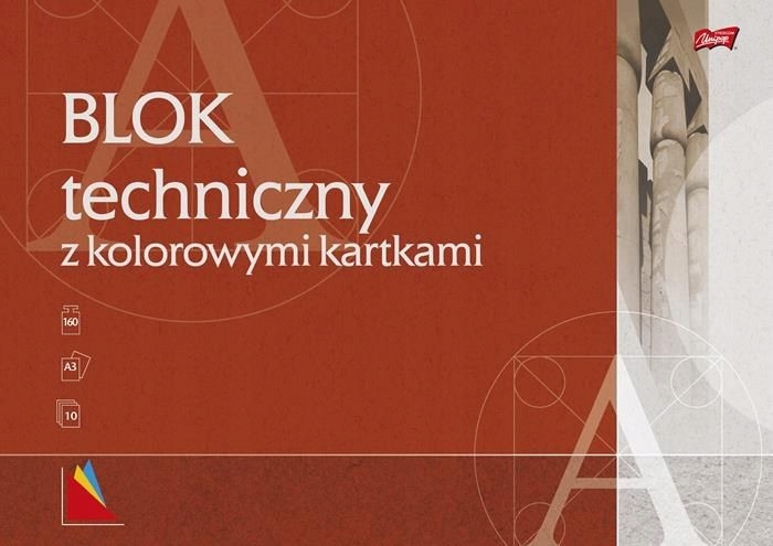 Blok techniczny A3 z kolorowymi kartkami UNIPAP Stan opakowania oryginalne
