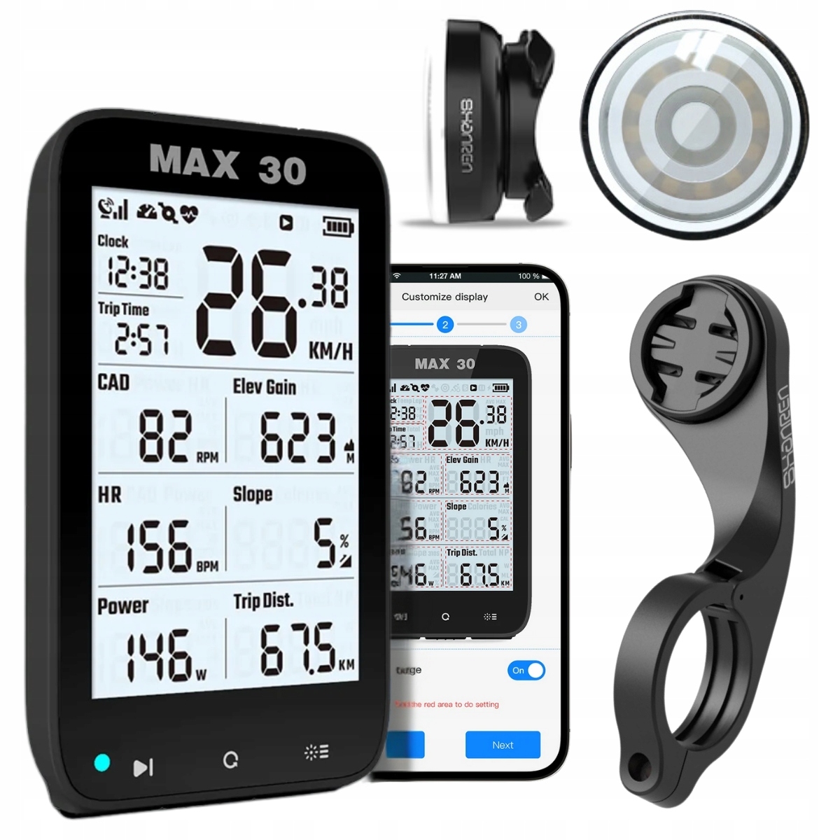 Licznik Komputer rowerowy Gps Ant Mocna Lampka rowerowa Uchwyt Typu Garmin